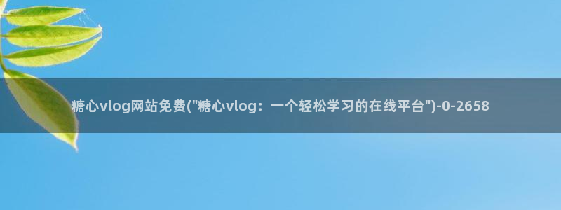 糖心vlog视频